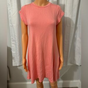 Cute Elan size S pink short sleeve t-shirt dress pockets new